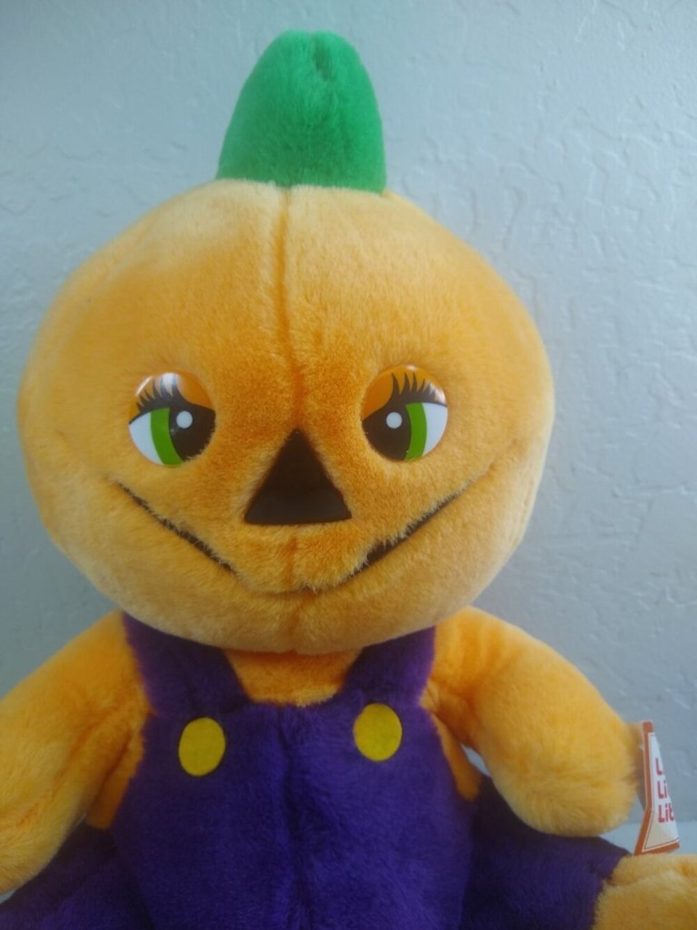 Vintage Halloween Plush 17" 1988 Jack o lantern Pumpkin anthropomorphic